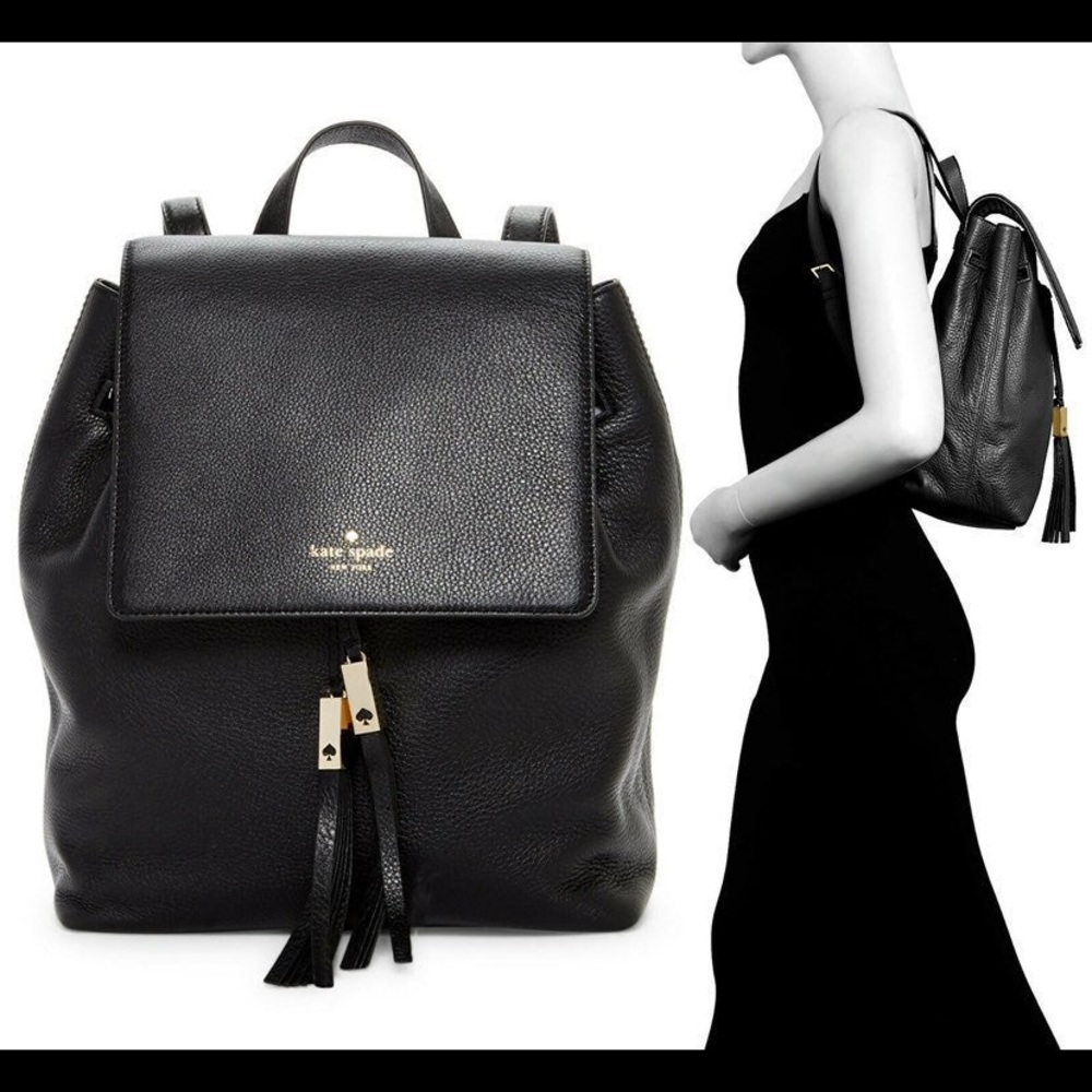 Kate Spade Black Bucket Backpack♠️Wilder Grey Street